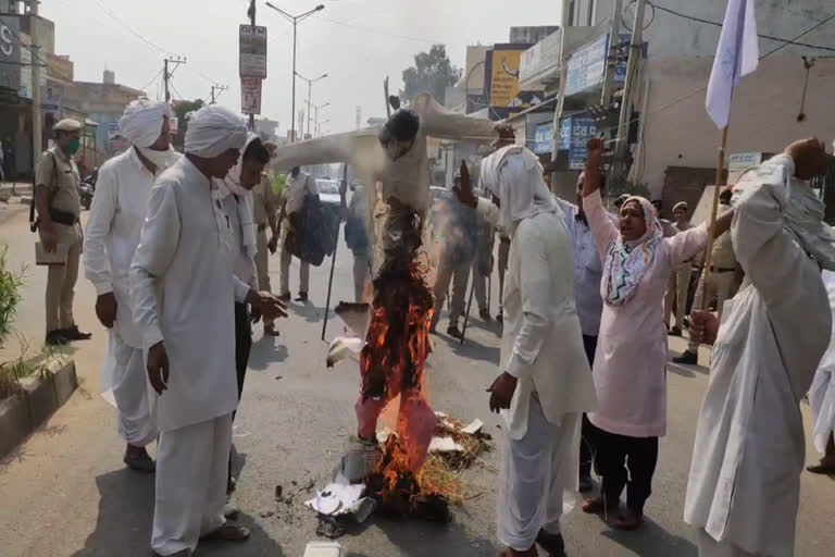 farmers protest against agriculture bill in sonipat