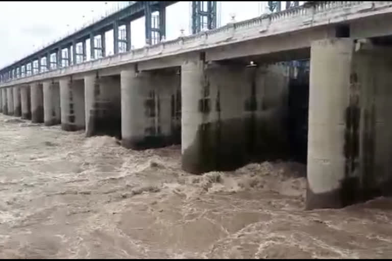 Water release from the sonna barrage to bhima river