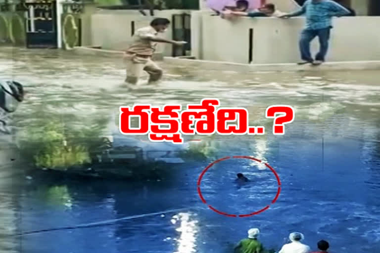 A man fell in sarurnagar nala in hyderabad