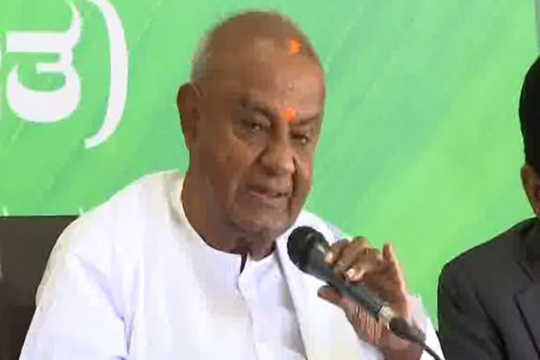 H D Deve Gowda takes oath as Rajya Sabha member