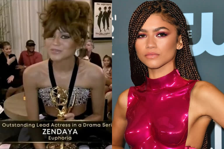 Emmy lead actress award  Emmy lead actress award 2020  Emmy awards 2020  actress Zendaya Emmy award  മികച്ച നടി സെൻഡായ  യുഫോറിയ നടി സെന്‍ഡായ  എമ്മി പുരസ്കാരം 2020