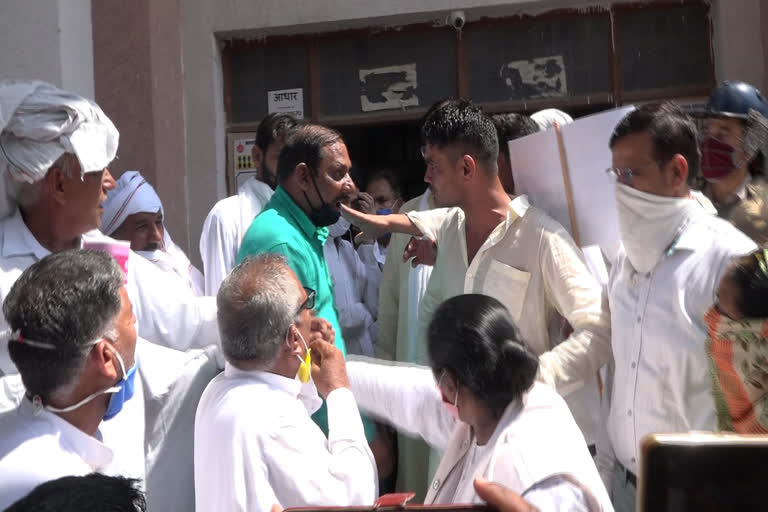 congress protest on agriculture ordinance in rohtak