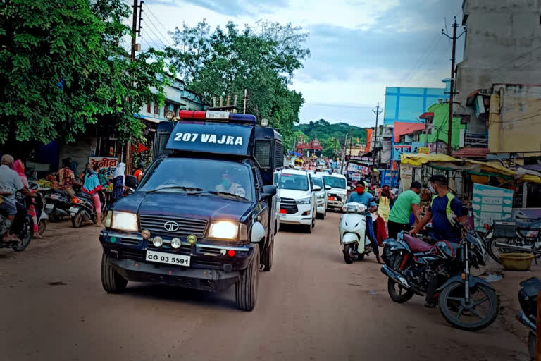 flag march in balod