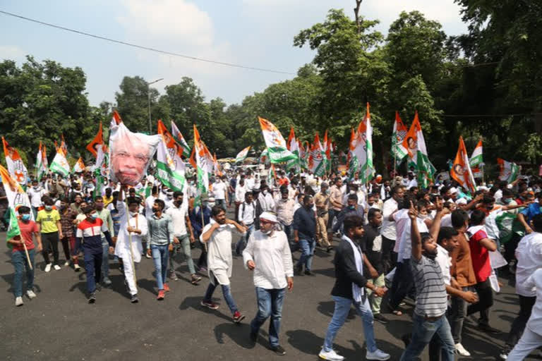 Youth Congress march towards Parliament against farm bills, members detained by Delhi Police