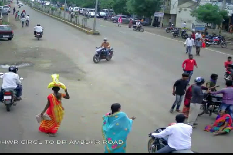 Road Accident Captured On A CCTV Camera In Bidar