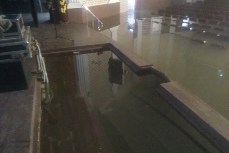 Rain damages Damodar Hall theater