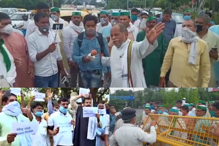 angry farmers were stopped at the delhi border