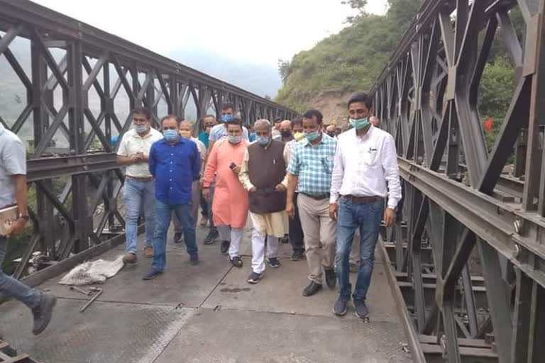 Energy Minister Sukhram Chaudhary inspected Tilgil Bridge in Paonta sahib