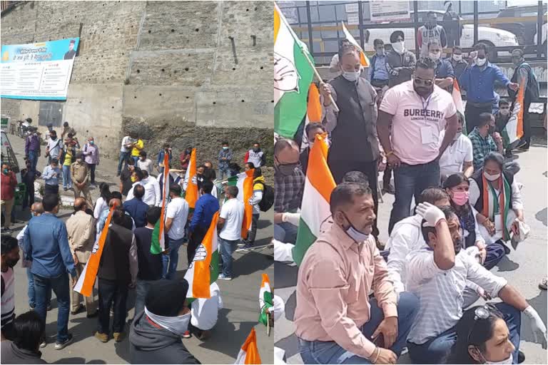 Congress protest in Shimla