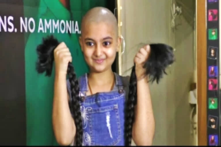 girl donates her hair to cancer patients