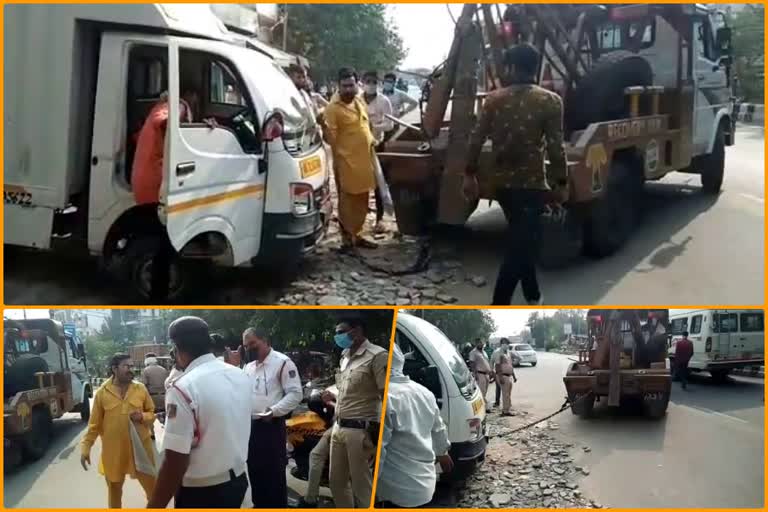 Police took action regarding encroachment at Gurugram border