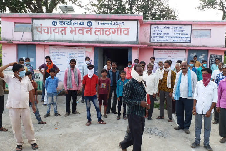 Villagers surrounded the Panchayat building in Narsinghpur