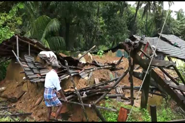 A family suffering without proper facility after their house collapsed in rain