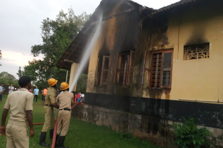 fire breaks out in village panchayath building