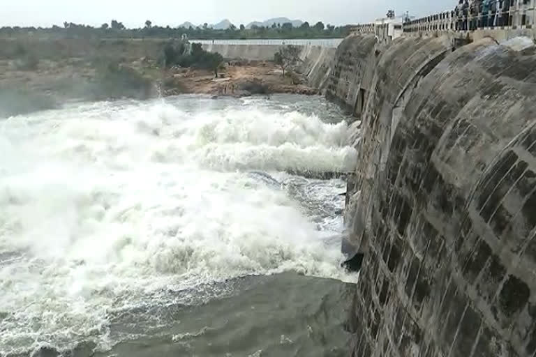 floods came to saralasagar at shankarampeta in wanaparthy district