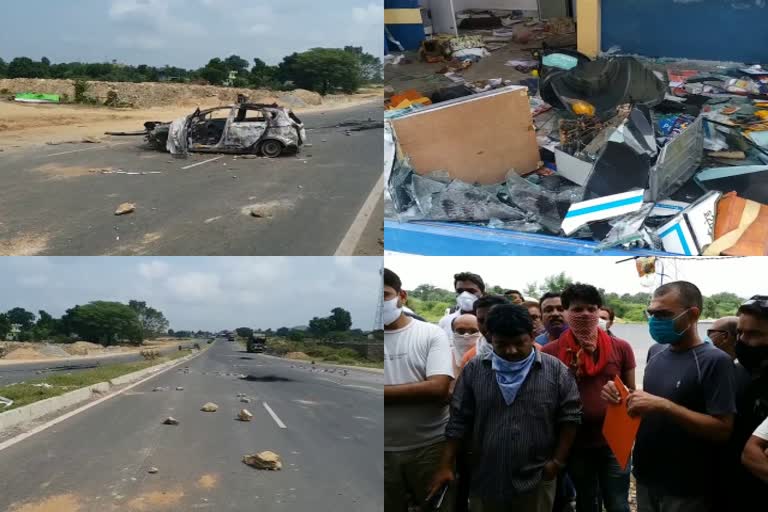 डूंगरपुर NH-8 पर उपद्रवियों का उत्पात जारी, Rampage on Dungarpur NH-8 continues