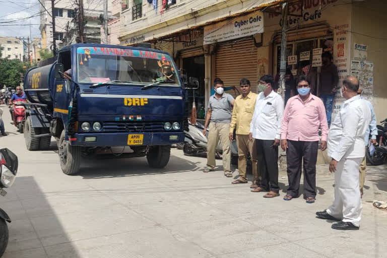 sodium hypochlorite solution was sprayed in various colonies in gudi malkapur hyderabad