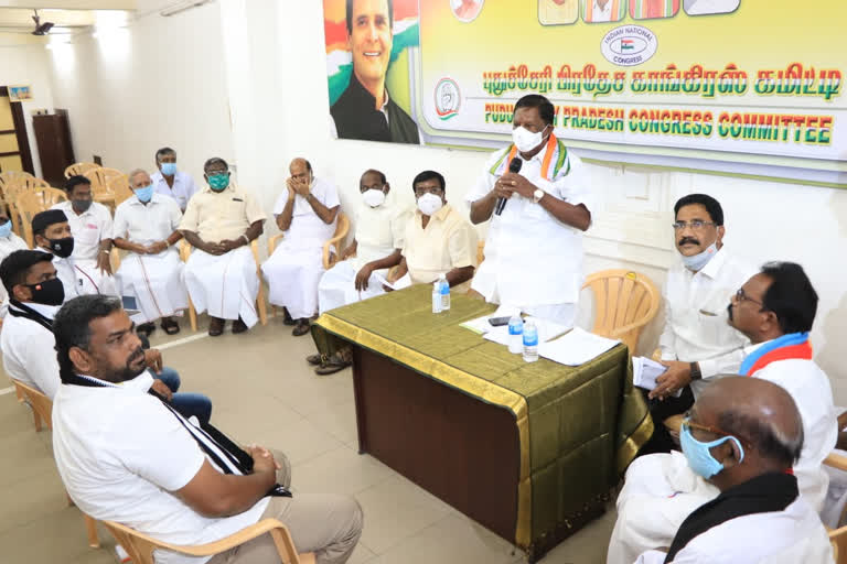 agri bill pudhucherry congress protest