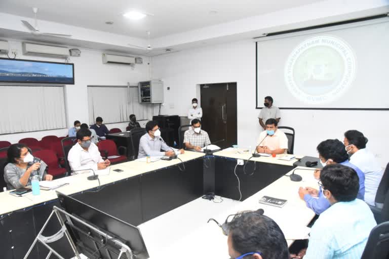 collector vinay chand review meeting on documentations at visakhapatnam municipal corporation