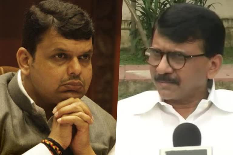 Devendra Fadnavis and Shiv sena MP Sanjay Raut