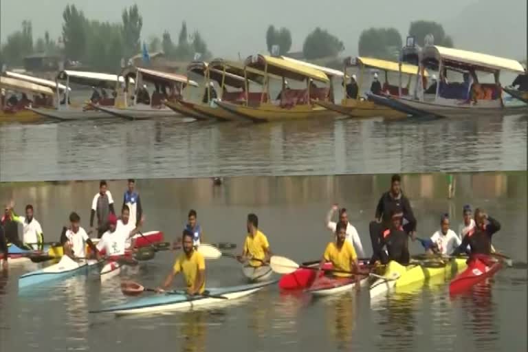 JK: Shikara race has organised in Srinagar's Dal Lake by Tourism Dept on the event of World Tourism Day