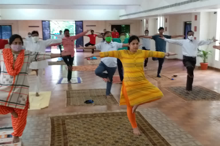 Perfect health with yoga: warangal municipal corporation commissioner pamela sathpathi