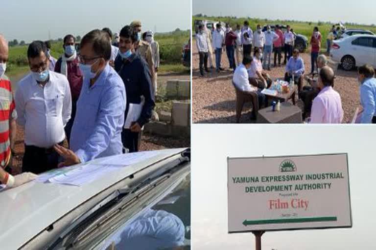 Additional Chief Secretary visits the proposed Yamuna Film City being built in Greater Noida