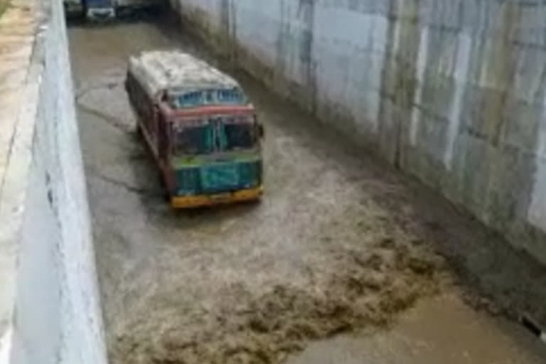 RAMAYAPALLY RAILWAY UNDER  BRIDGE BLOCK WITH RAINWATER IN MEDAK DISTRICT