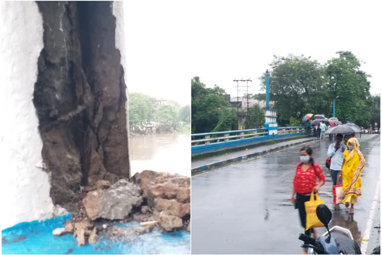 Karla bridge  Jalpaiguri Karla bridge  West Bengal's Jalpaiguri town  Karla bridge develops crack  Jalpaiguri news  Karla river bridge  കാർല പാലത്തിൽ വിള്ളൽ; പാലം അപകടാവസ്ഥയിൽ  കാർല പാലം അപകടാവസ്ഥയിൽ  കാർല പാലത്തിൽ വിള്ളൽ