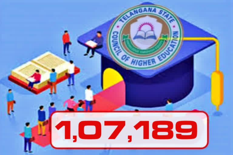 A total of 1,07,189 students showed interest in joining the degree course in the first installment admissions in telangana