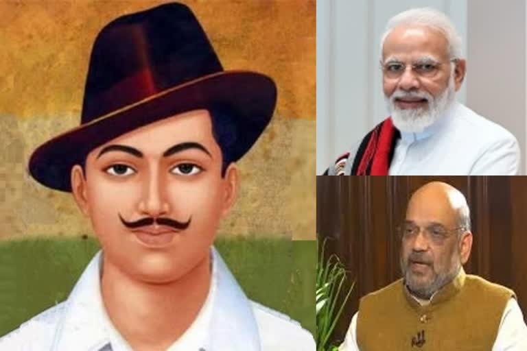 PM Modi and Union minister Amit Shah pays tribute to Bhagat Singh
