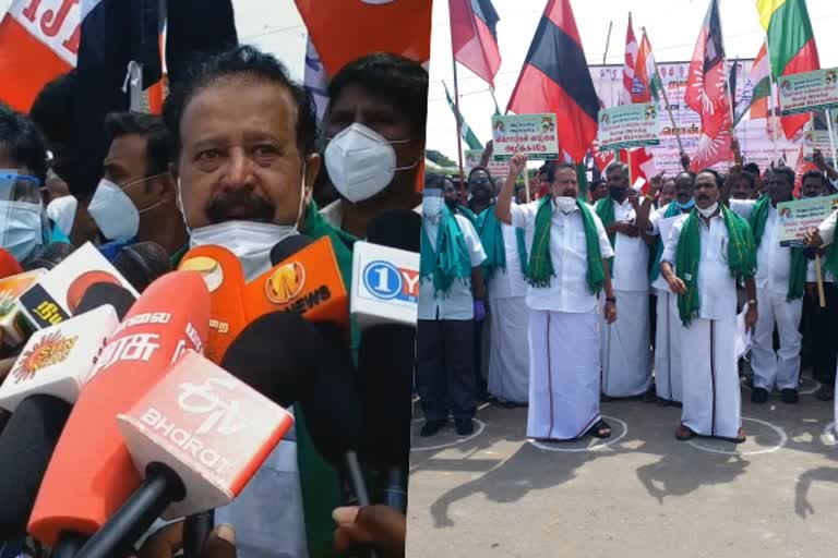 ponmudi  vilupuram dmk protest  mla ponmudi speech in dmk agribill protest