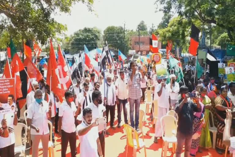 TN against New Farm Act  dmk farm act protest