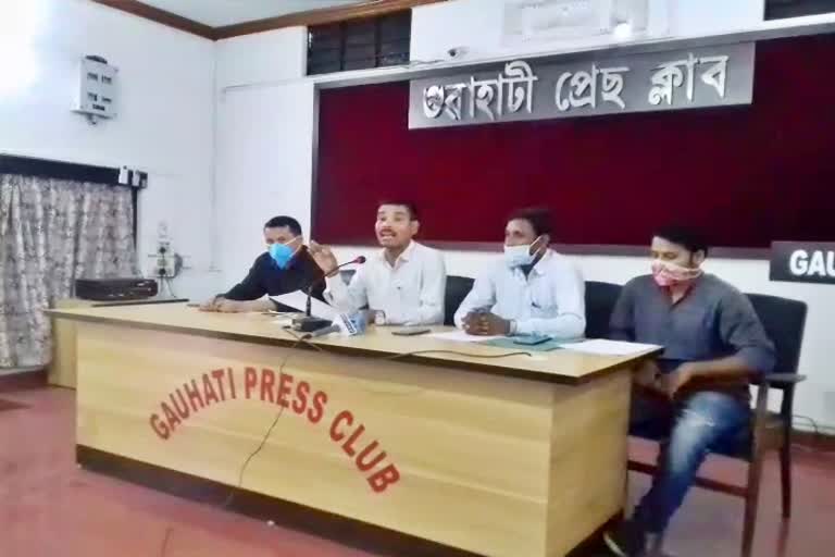 Pressmeet of Durniti birudhi yuba sakti asom guwahati assam etv bharat news