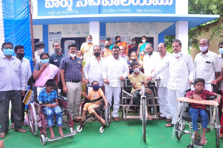 saluru mla distributes instruments to divyanga