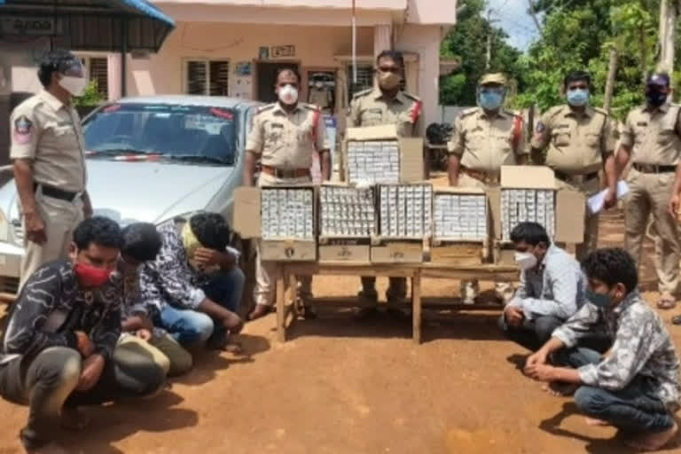 illegal karantaka wine seize in gunthakal anathapuram district