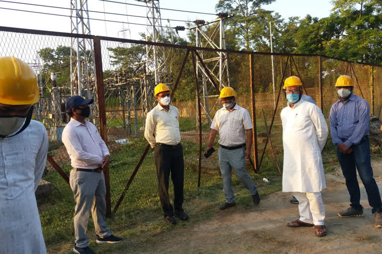 saryu rai visits under construction sub station in jamshedpur