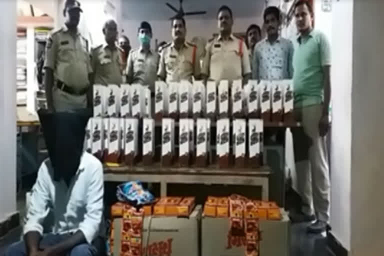 Seized 109 bottles of Telangana liquor illegally hidden in a house