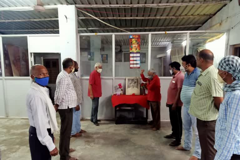 Labor leaders celebrated Bhagat Singh birthday in Korba