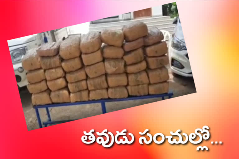 16 lakhs worth ganza caught by nizamabad police