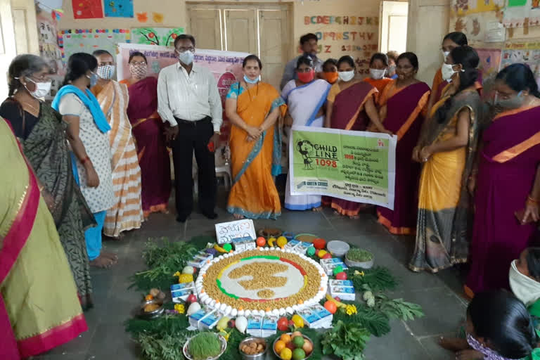 poshan abhiyan programme at maddiral mandal in suryapeta district