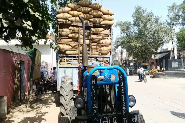 overloaded tractor hits bike rider in palwal