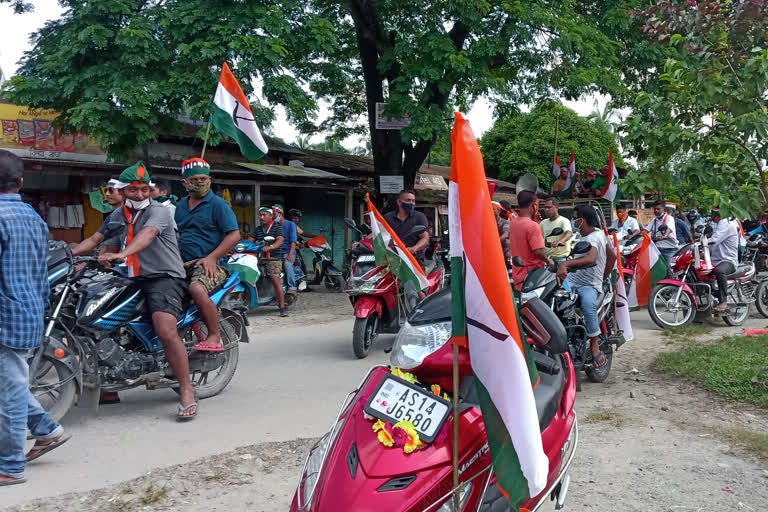 বি টি চিৰ দৰংগাজুলি পৰিষদীয় সমষ্টিত বি পি এফৰ বাইক ৰেলী