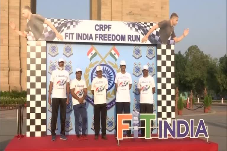 CRPF organize a run or walk event at Rajpath to mark the completion of 1 crore km