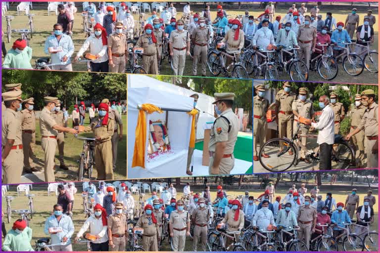 police-distributed-bicycle-and-flashlight-to-the-rural-watchmen