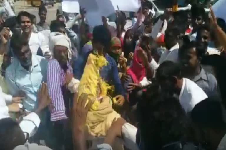 hathras gang rape case: people protest against yogi government in mewat