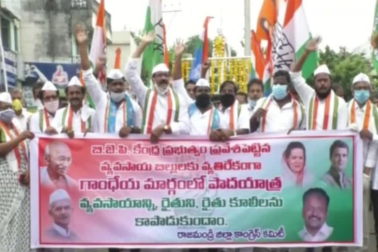 vizianagaram congress padayatra against on agriculture bills