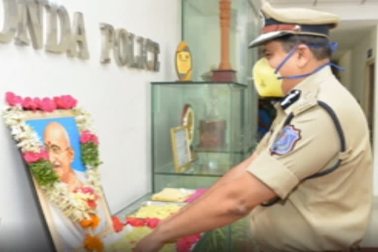 gandhi jayanthi at eachakonda cp office