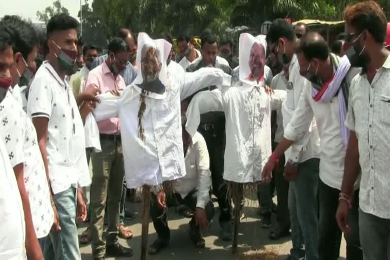 Bargarh Congress protests against central government