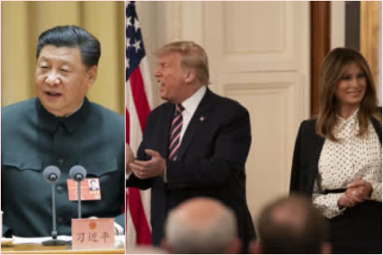 Chinese president wished Donald Trump to recover from covid  Chinese President Xi Jinping  recover from covid  ഡൊണാള്‍ഡ് ട്രംപും ഭാര്യയും  ട്രംപ് കൊവിഡ്  കൊവിഡ് മുക്തി നേടട്ടെയെന്ന് ആശംസിച്ച് ചൈനീസ് പ്രസിഡന്‍റ്  ചൈനീസ് പ്രസിഡന്‍റ് ഷി ജിന്‍ പിങ്